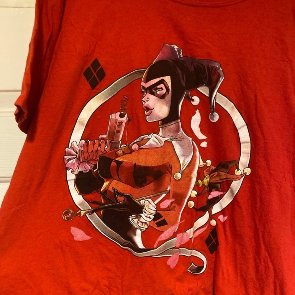 DC COMICS BATMAN HARLEY Quinn Licensed Adult Men's Graphic Tee Shirt Size Large